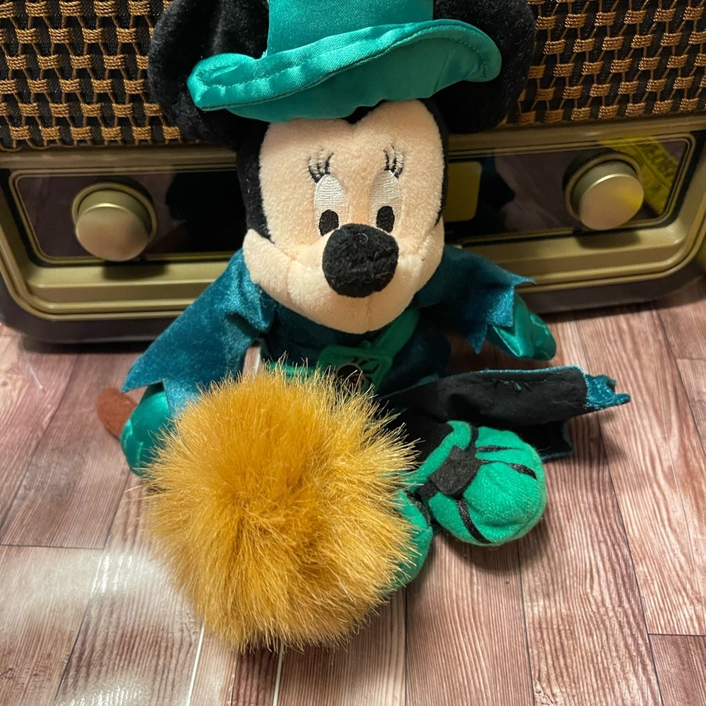 Disney Plush Minnie Mouse in Teal, Black & Gold Costume